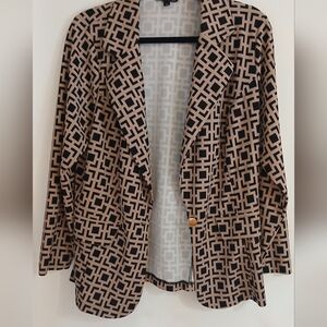Wearever Black and Tan Blazer with Geometric Pattern.1X